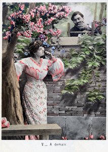 Morgen, vintage Franse ansichtkaart