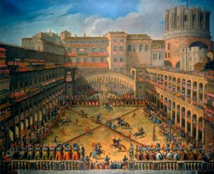 Toernooi in een hof van het Vaticaan, Rome