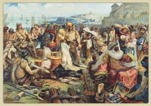 Handel in een vroege Oost-Slavische staat, 19e eeuw door Unbekannt