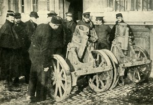 Loopgravenmortieren buitgemaakt op de Duitsers, Eerste Wereldoorlog, 1914, c1920