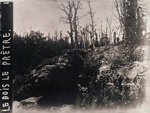 Loopgraven, Bois-le-Prêtre, Lotharingen, noordelijk Frankrijk, c1914-c1918 door Unbekannt