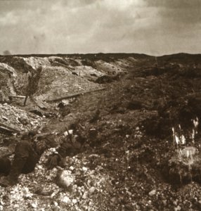 Loopgraven, Somme, Noord-Frankrijk, ca. 1914-1918 door Unbekannt