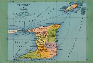 Kaart van Trinidad & Tobago, ca. 1940s door Unbekannt