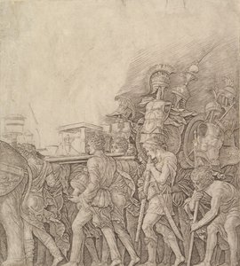 Triomf van Caesar: Soldaten dragen Trofeeën, ca. 1490 door Unbekannt