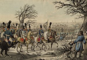 Tsaar Alexander I en koning Frederik Willem III voor de troepen, ca. 1813