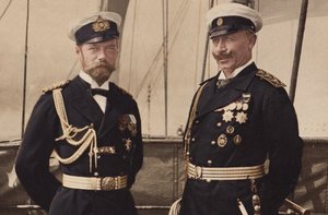 Tsaar Nicolaas II en keizer Wilhelm II in Björkö, 1905