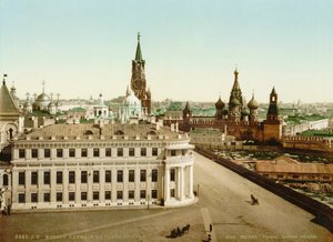 Tsaarplein in het Kremlin van Moskou, Rusland, 1890s