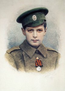 Tsarevitsj Alexei als lans-korporaal van het Russische Leger, 1917 door Unbekannt