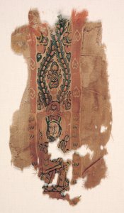 Tuniekornament met deel van een heilige, ca. 600s - 700s