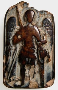 Twee-zijdige Hanger met de Aartsengel Michaël en Daniël in de Leeuwenkuil, Byzantijns door Unbekannt