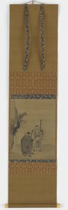 Twee Chinese wijzen bij een overhangende rots, Edo-periode, 1615-1868