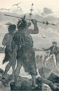 Twee Inheemsen Discussieren over de Landing van Kapitein Cook, 1904 door Unbekannt