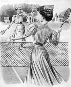 Twee lawn tennis kostuums voor oktober, 1905 door Unbekannt