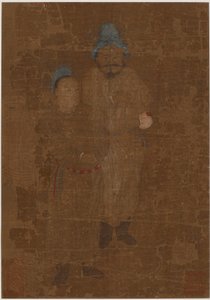 Twee mannelijke figuren, staand, Ming-dynastie, 17e eeuw