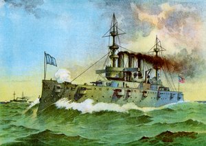 USS New York, Amerikaanse gepantserde kruiser door Unbekannt