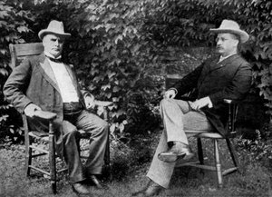 Amerikaanse President William McKinley en Vice-President Theodore Roosevelt