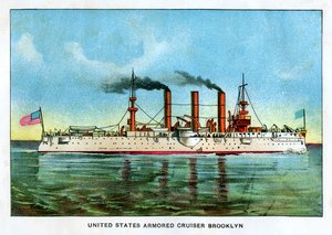 Verenigde Staten Gepantserde Kruiser Brooklyn, ca. 1890s