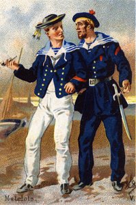 V: Zeelieden. Gravure in "Militair Alfabet" door Unbekannt