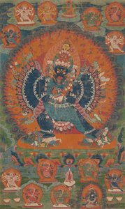 Vajrabhairava met Zijn Gemalin Vajravetali, 18e eeuw door Unbekannt