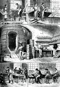 Verschillende aardewerkprocessen, ca. 1880 door Unbekannt