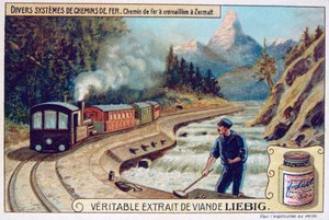 Verschillende systemen van spoorwegen, Zermatt, Zwitserland, c1900