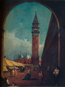Venetië: Een Kermis op het Piazza San Marco Gezien door een Boog aan de Zuidwestkant, ca. 1863