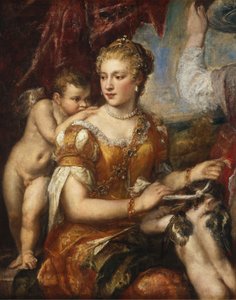 Venus blinddoekt Cupido door Unbekannt