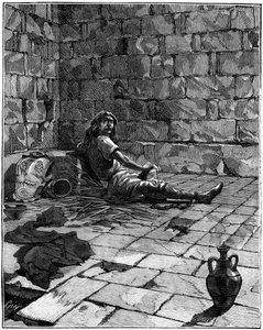 Vercingetorix gevangen in de Tullianum in Rome, ca. 52-46 v.Chr., 1882-1884