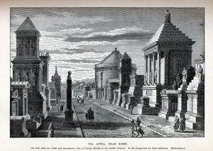 Via Appia bij Rome reconstructie, 1882