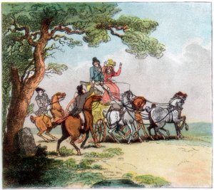 Wisselvalligheden van de weg in 1787, de struikrover, Lord Barrymore gestopt, 1890 door Unbekannt