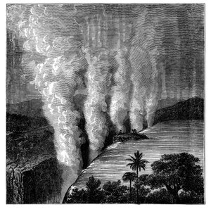 Victoria Falls aan de Zambezi-rivier, Afrika, ca. 1890 door Unbekannt