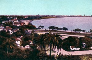 Uitzicht vanaf Malabar Hill, Bombay, India, begin 20e eeuw