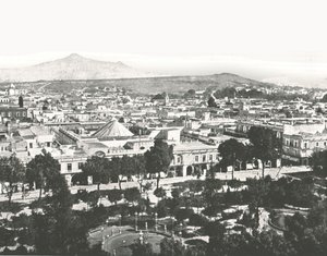 Uitzicht vanaf de kathedraal, Puebla, Mexico