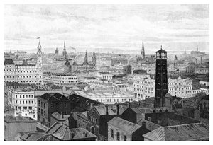 Uitzicht vanaf de koepel van de Rechtbanken, Melbourne, Victoria, Australië, 1886 door Unbekannt