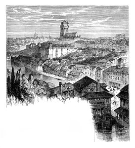Uitzicht in Bern, Zwitserland, ca. 1888 door Unbekannt
