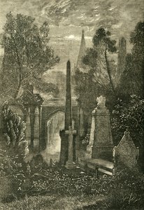 Uitzicht op Highgate Cemetery, c1876 door Unbekannt