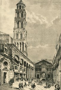 Uitzicht in Spalatro, met de Campanile en de Peristyle van het Paleis van Diocletianus, 1890