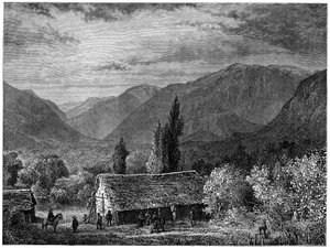 Uitzicht in een vallei van de Cordillera, Chili, 1877 door Unbekannt