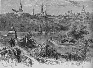 Uitzicht nabij Rangoon, ca. 1880 door Unbekannt