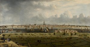 Gezicht op Antwerpen vanaf het Vlaams Hoofd