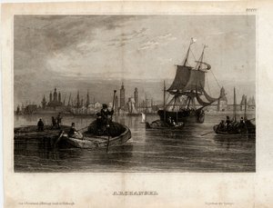 Uitzicht op Arkhangelsk, 1833 door Unbekannt