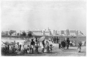 Uitzicht op Calcutta vanaf de Esplanade, ca. 1860