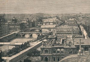 Uitzicht op Parijs, met de zeven bruggen, 1882 door Unbekannt