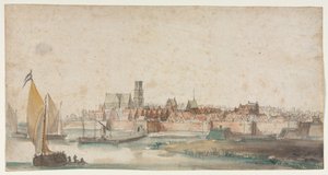 Uitzicht op St. Geertruidenberg, 1600s door Unbekannt