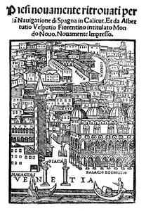Zicht op Venetië, houtsnede, 1521 door Unbekannt