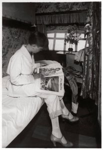 Zicht op een passagierscabine aan boord van Zeppelin LZ 127 Graf Zeppelin, 1933