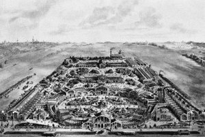 Uitzicht op de All-Russian Exhibition van 1882 Khodynka, Moskou, 1882 door Unbekannt
