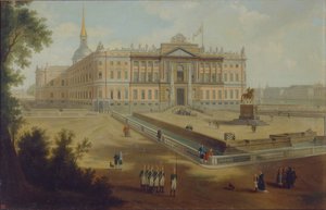 Uitzicht op het Michaelpaleis in Sint-Petersburg, 1800s door Unbekannt