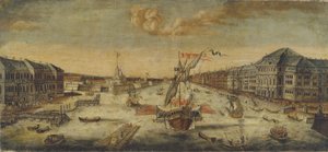 Uitzicht op de Oevers van de Neva-rivier door Unbekannt