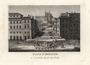 Uitzicht op de Piazza di Spagna, Rome